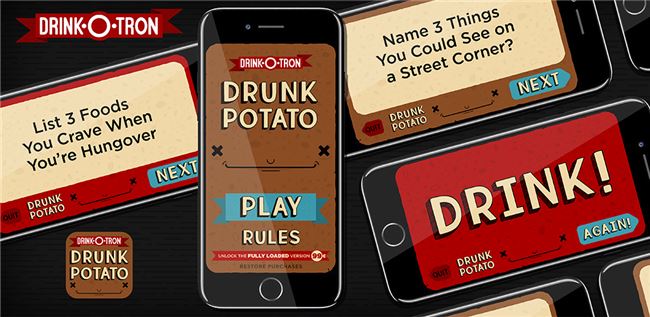 Logo for Drunk Potato: Drink-O-Tron Games Drinking Game